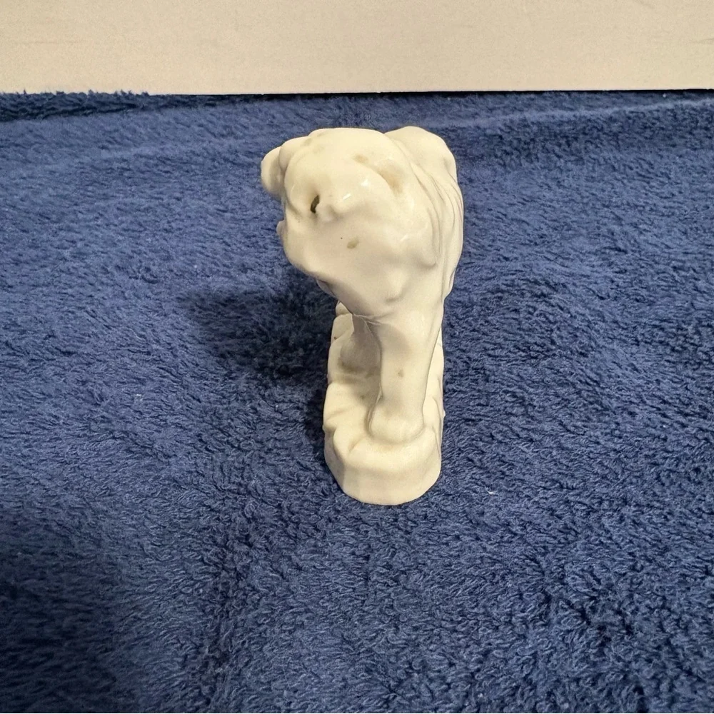 MCM Vintage Porcelain White Lion Figurine Japan 3” Accent Decor